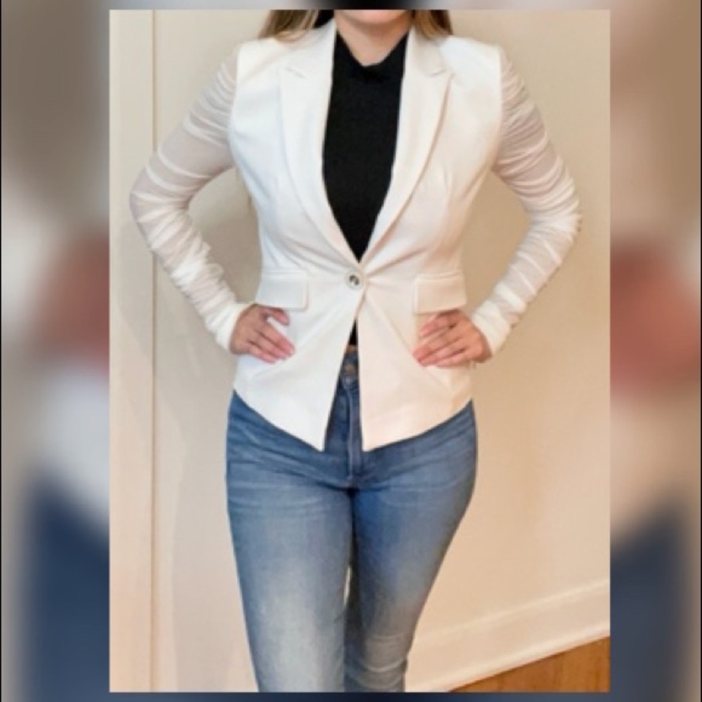 Marciano White Terry Mesh Blazer